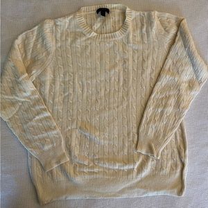 J Crew Plus Size Cream Cable Knit Sweater